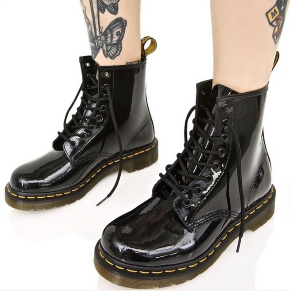 Dr. Martens Shoes - Dr. Martens 1460 Women's Patent Leather Lace Up Boots